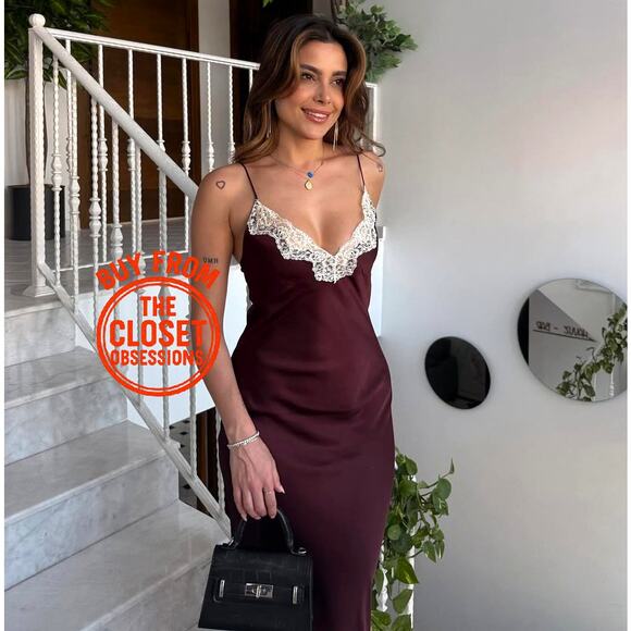 RARE!!! ZARA BLOGGER FAVE!!! Satin Effect Maxi Dress NWT - Picture 4 of 17